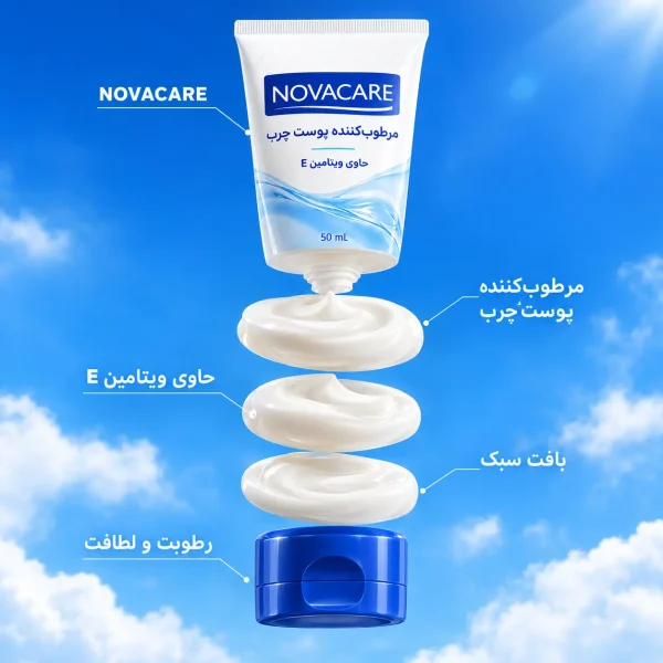 کرم مرطوب کننده پوست چرب نواکر حجم ۵۰ میلی‌لیتر